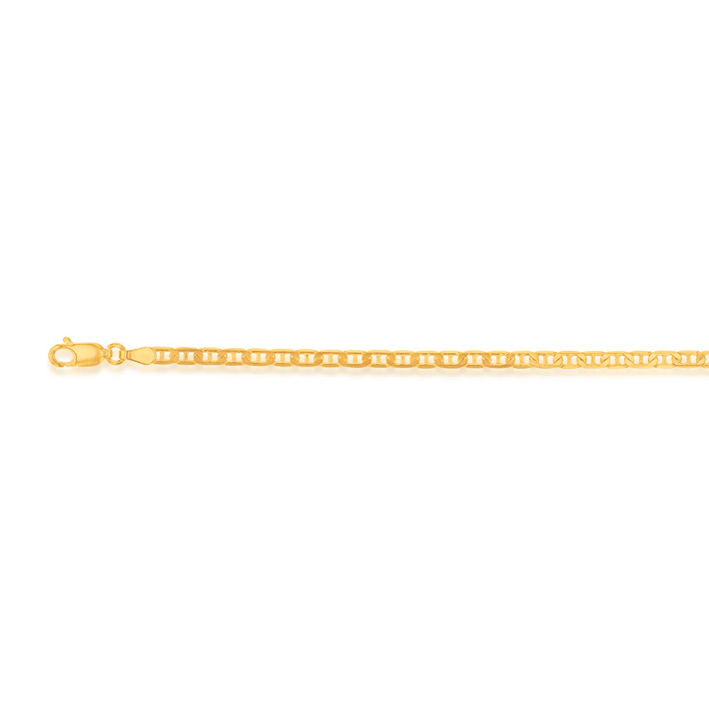 9ct Yellow Gold Silverfilled Anchor 80 Gauge 19cm Bracelet - Image 2