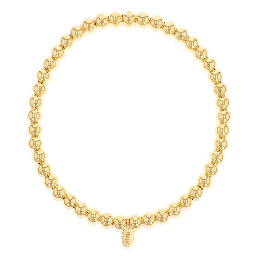 9ct Yellow Gold Silverfilled Beaded Bracelet - Image 3