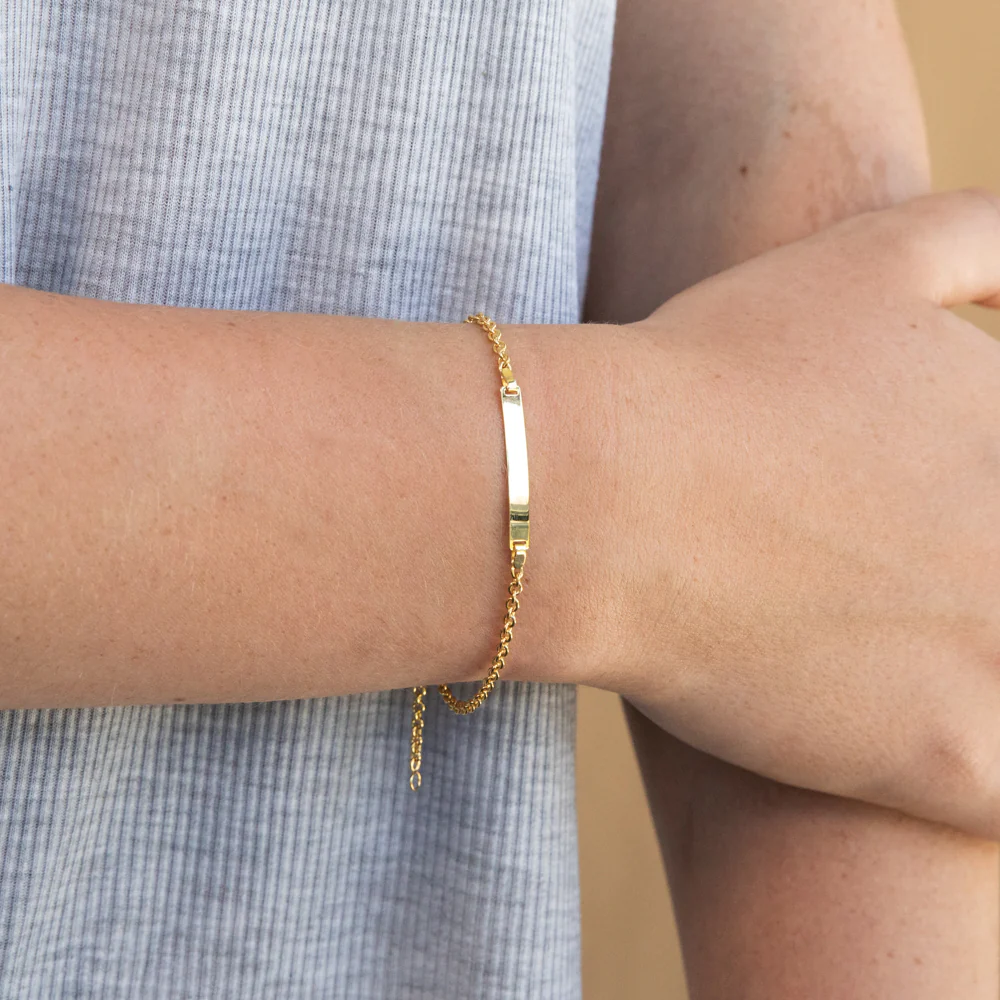 9ct Yellow Gold Silverfilled Belcher 60 Gauge 19cm ID Bracelet - Image 3