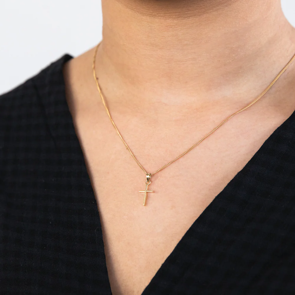 9ct Yellow Gold Silverfilled Cross Pendant - Image 2