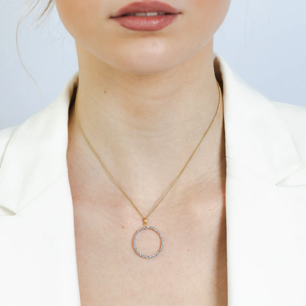 9ct Yellow Gold Silverfilled Crystals Circle Of Life Pendant - Image 2