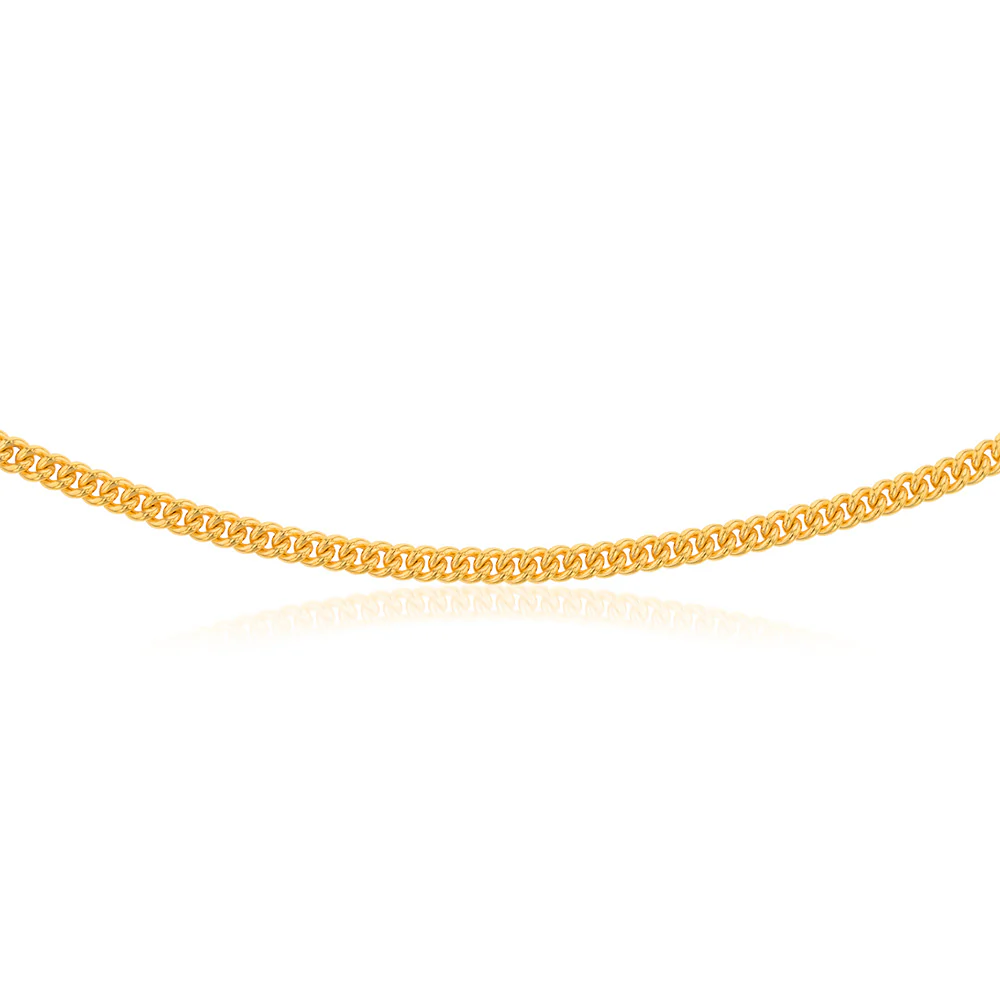 9ct Yellow Gold Silverfilled Cuban Curb Compact 4.4mm 55cm Chain - Image 2