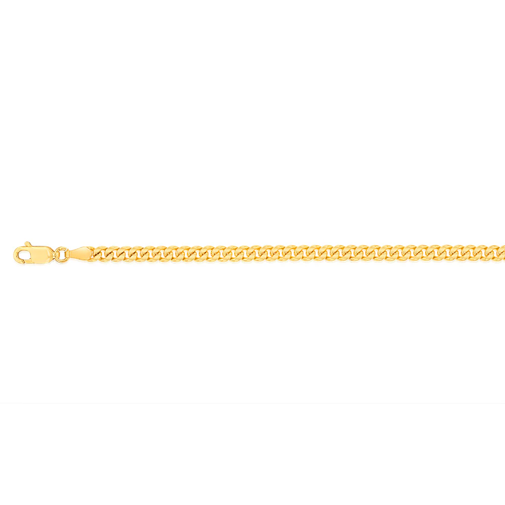 9ct Yellow Gold Silverfilled Curb 100 Gauge 21cm Bracelet - Image 2