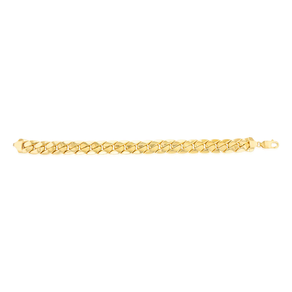 9ct Yellow Gold Silverfilled Curb 22cm Bracelet - Image 2
