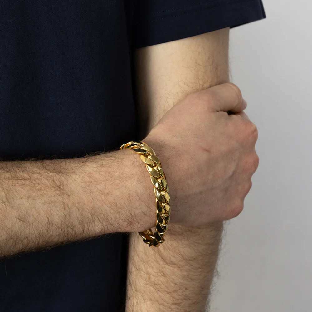 9ct Yellow Gold Silverfilled Curb 22cm Bracelet - Image 3
