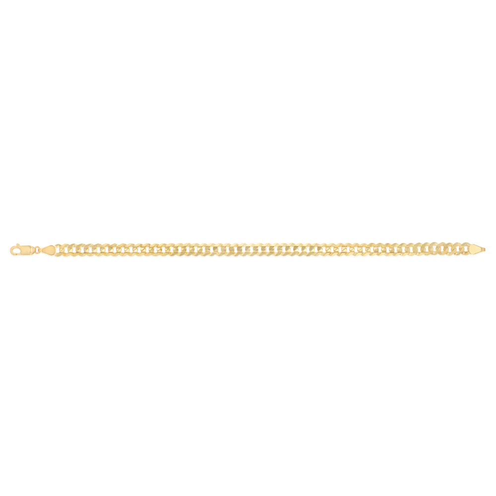 9ct Yellow Gold Silverfilled Curb Concave Lightweight 130 Gauge 21cm Bracelet - Image 2