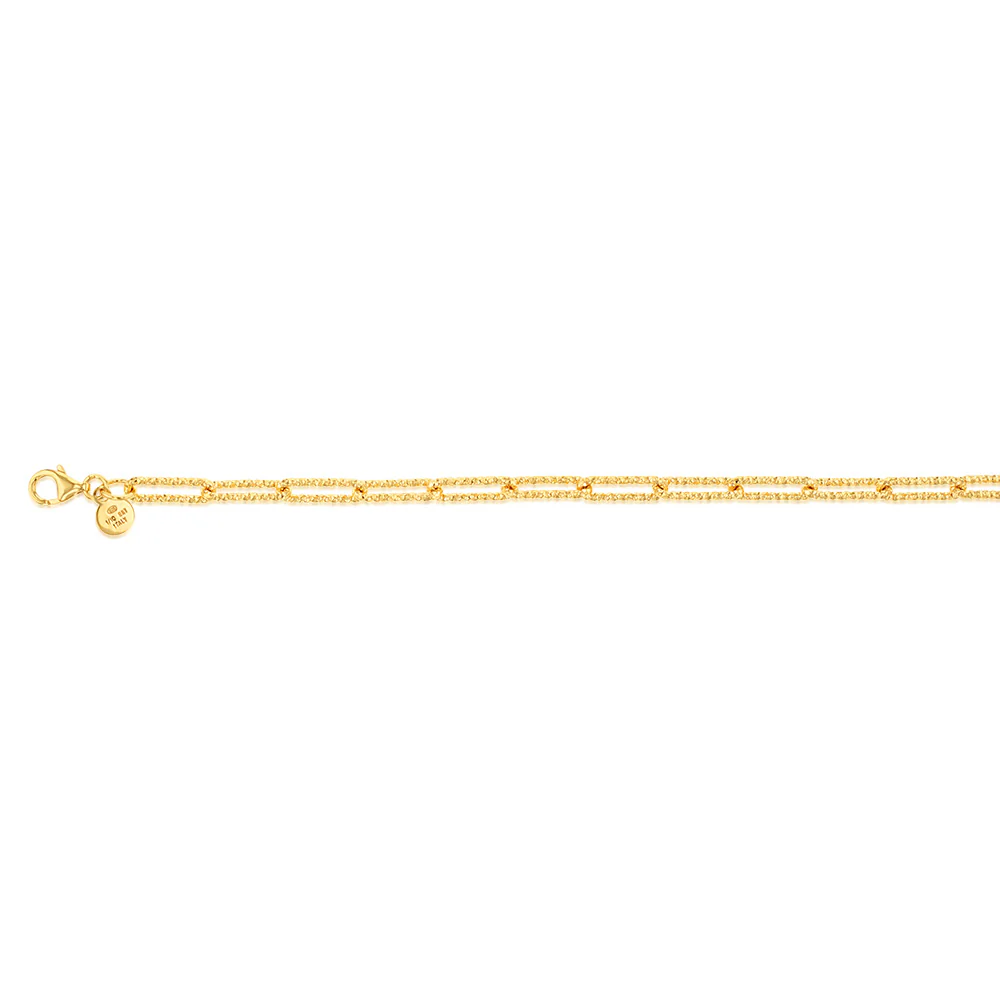 9ct Yellow Gold Silverfilled Diamond Cut Paperclip 19cm Bracelet - Image 2