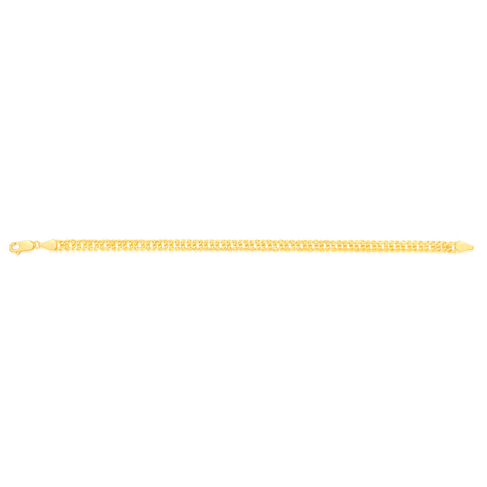 9ct Yellow Gold Silverfilled Double Concave 100 Gauge Curb 19cm Bracelet - Image 2