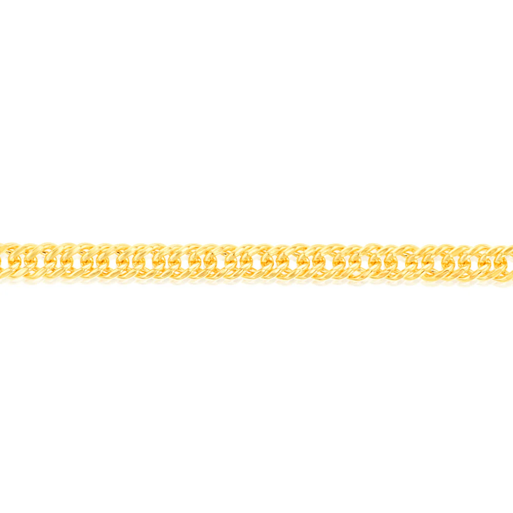 9ct Yellow Gold Silverfilled Double Concave 100 Gauge Curb 19cm Bracelet - Image 3