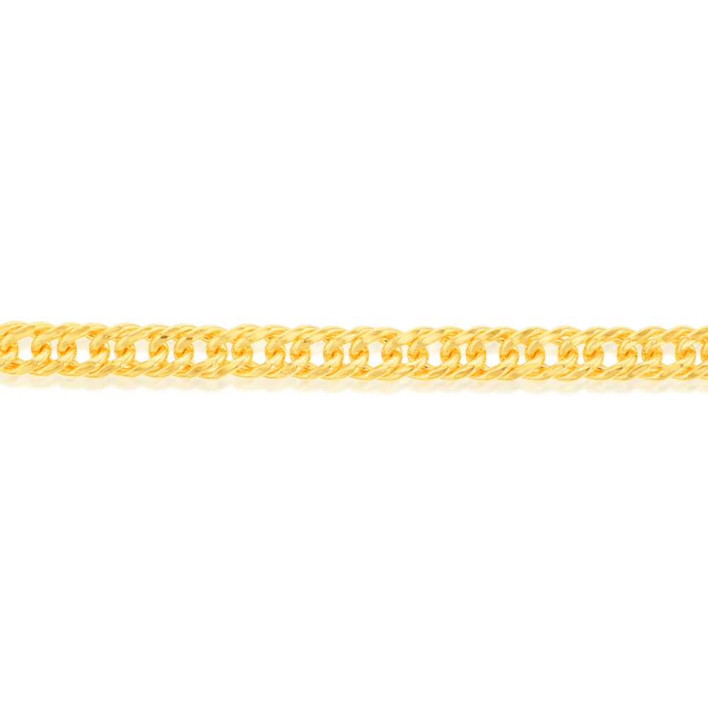 9ct Yellow Gold Silverfilled Double Concave 120 Gauge Curb 19cm Bracelet - Image 3