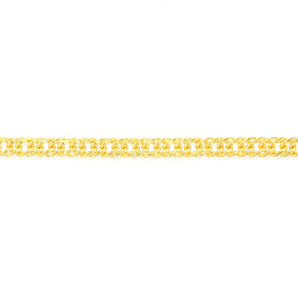 9ct Yellow Gold Silverfilled Double Concave 80 Gauge Curb 19cm Bracelet - Image 3