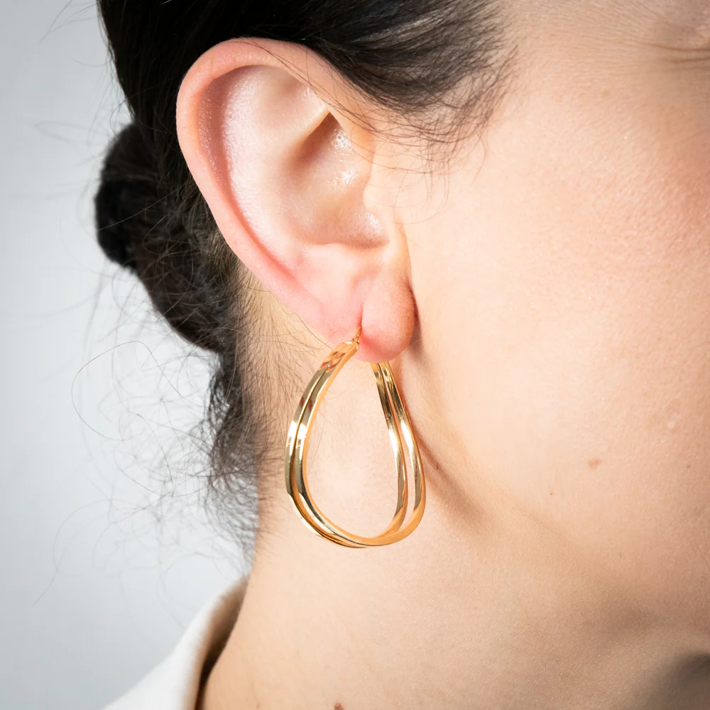 9ct Yellow Gold Silverfilled Earrings - Image 2
