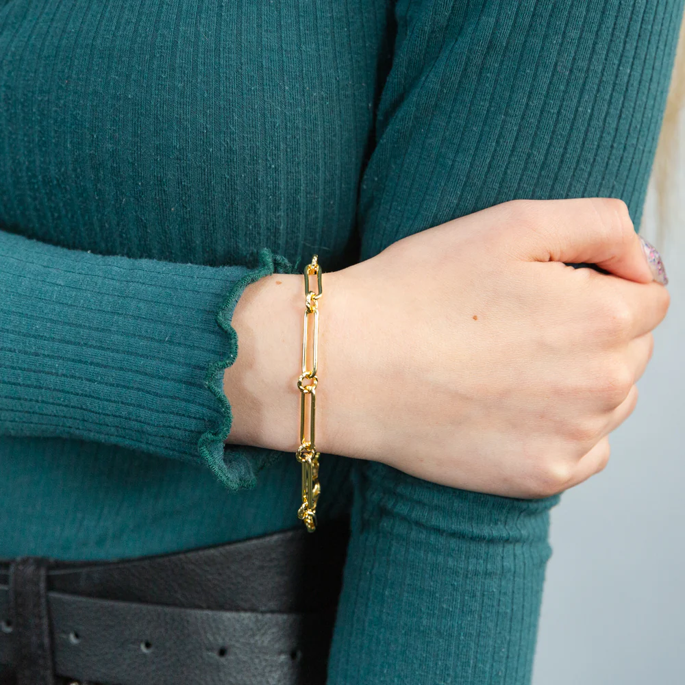 9ct Yellow Gold Silverfilled Fancy 19cm Bracelet - Image 3