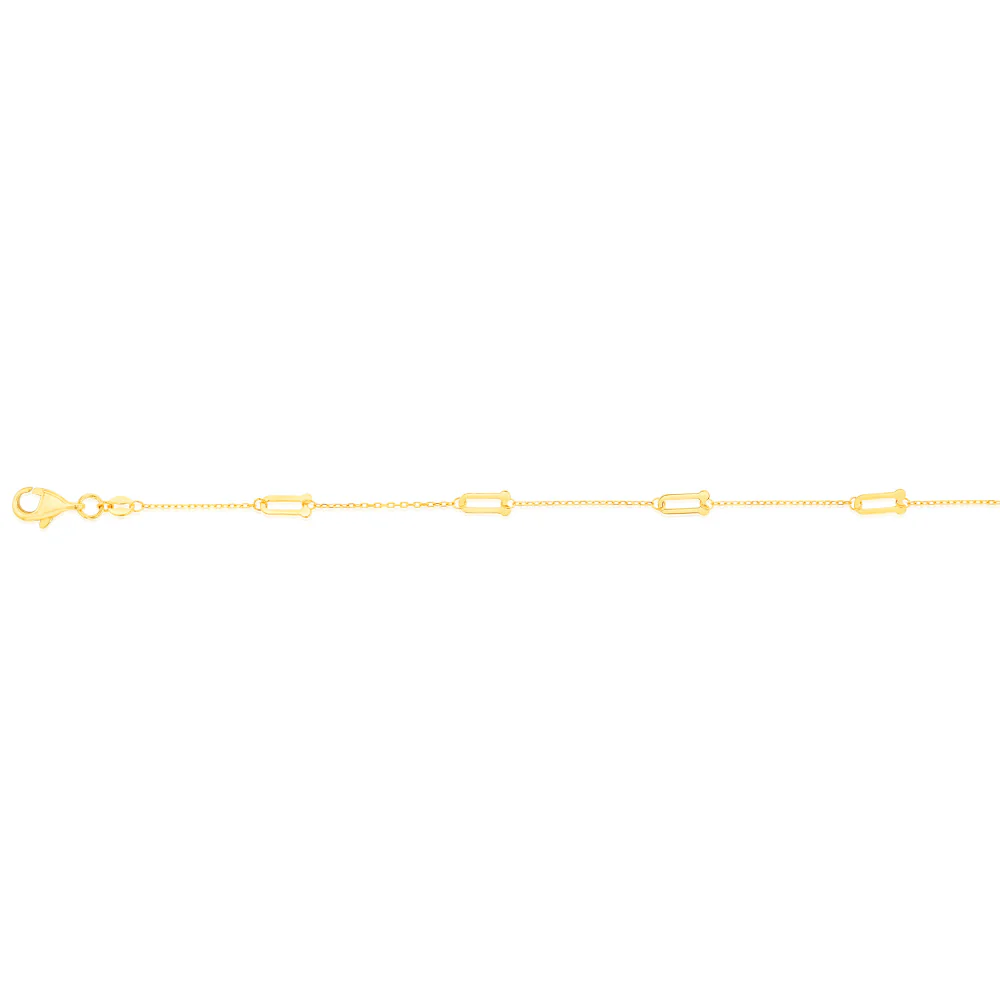 9ct Yellow Gold Silverfilled Fancy 19cm Bracelet - Image 2