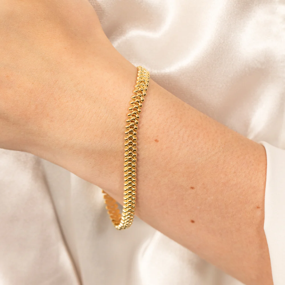 9ct Yellow Gold Silverfilled Fancy 19cm Bracelet - Image 4