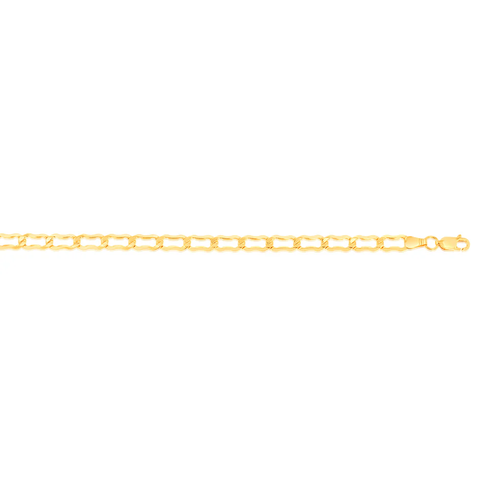 9ct Yellow Gold Silverfilled Fancy 19cm Bracelet - Image 2