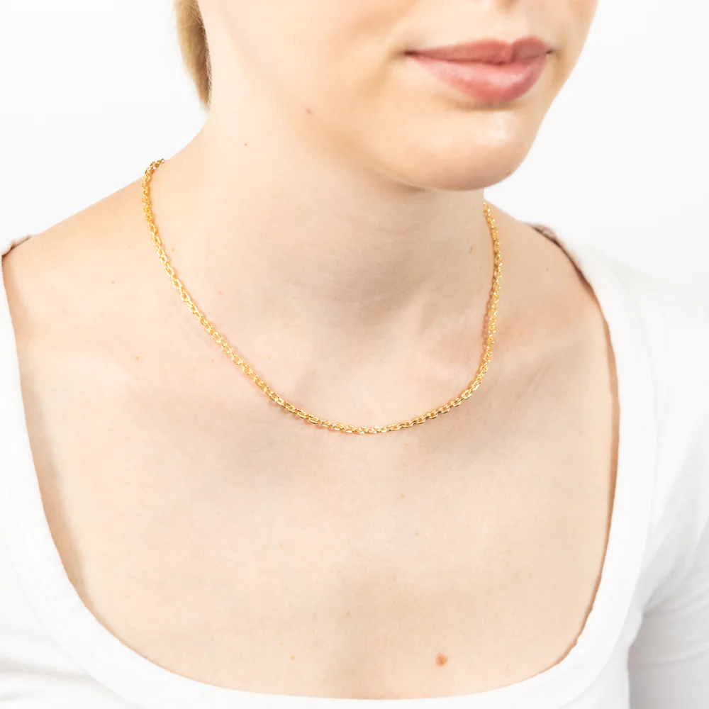 9ct Yellow Gold Silverfilled Fancy 45cm Chain - Image 4