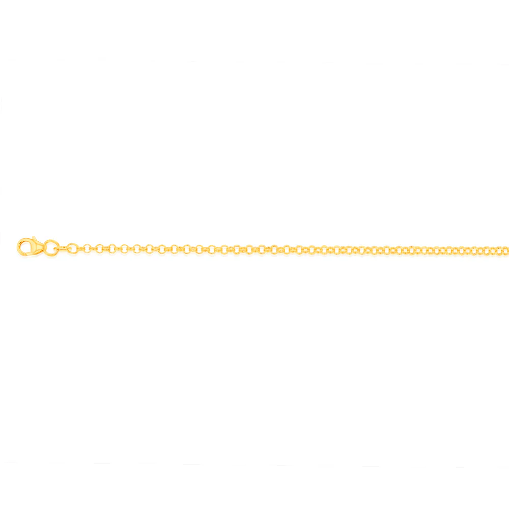9ct Yellow Gold Silverfilled Fancy Belcher 27cm Anklet - Image 2
