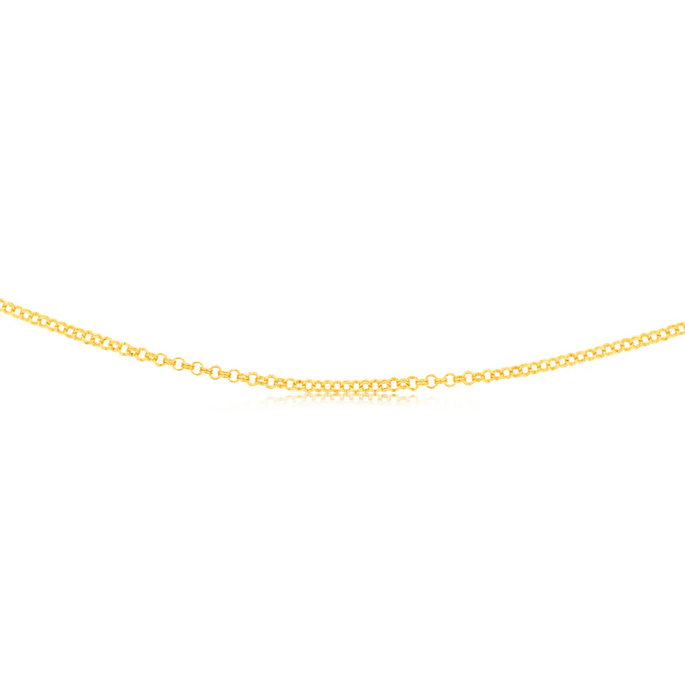 9ct Yellow Gold Silverfilled Fancy Belcher 45cm Chain - Image 2