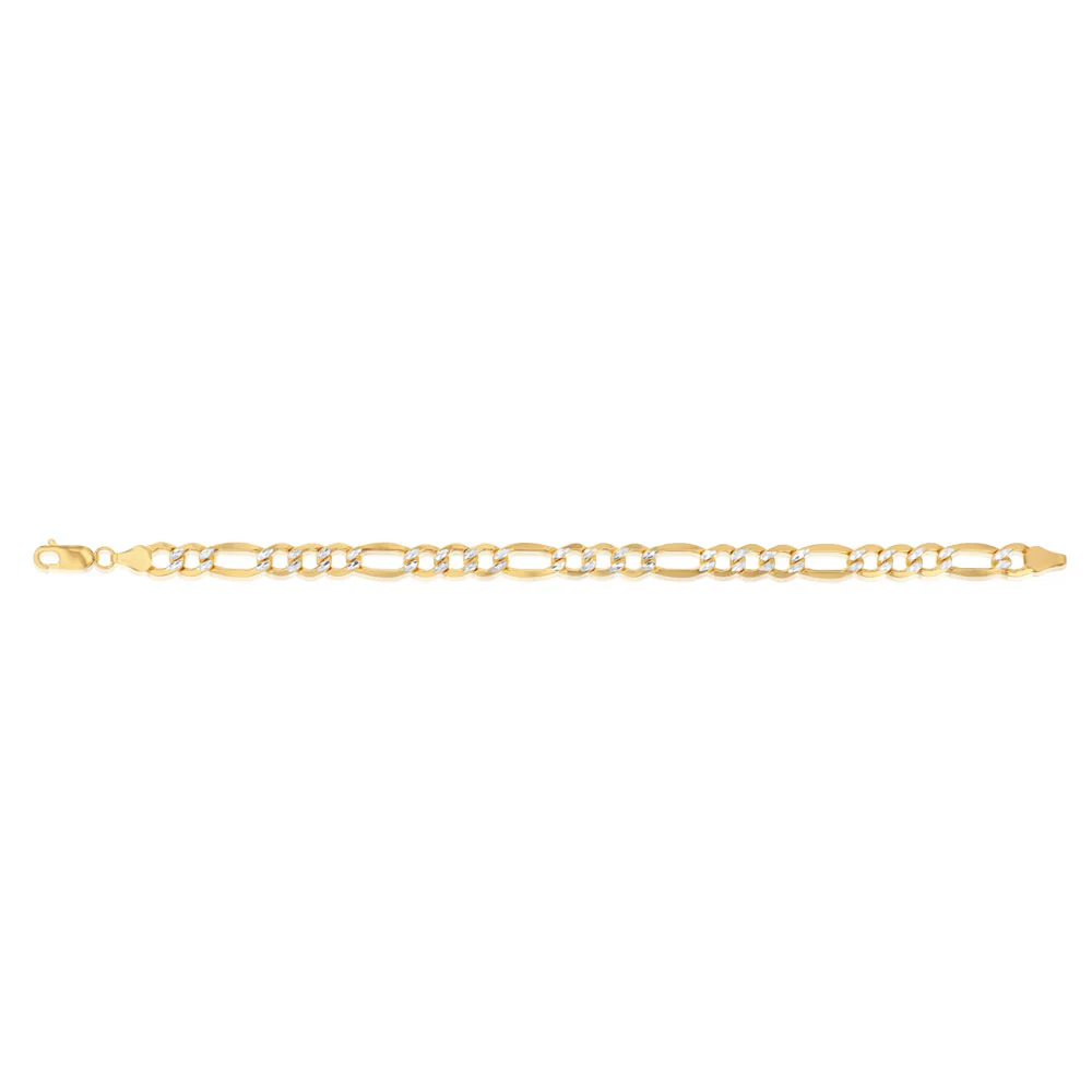 9ct Yellow Gold Silverfilled Figaro 21cm Bracelet - Image 2