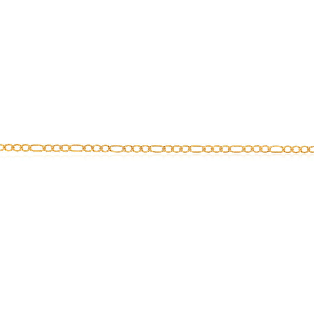9ct Yellow Gold Silverfilled Figaro 3:1 45cm Chain - Image 2