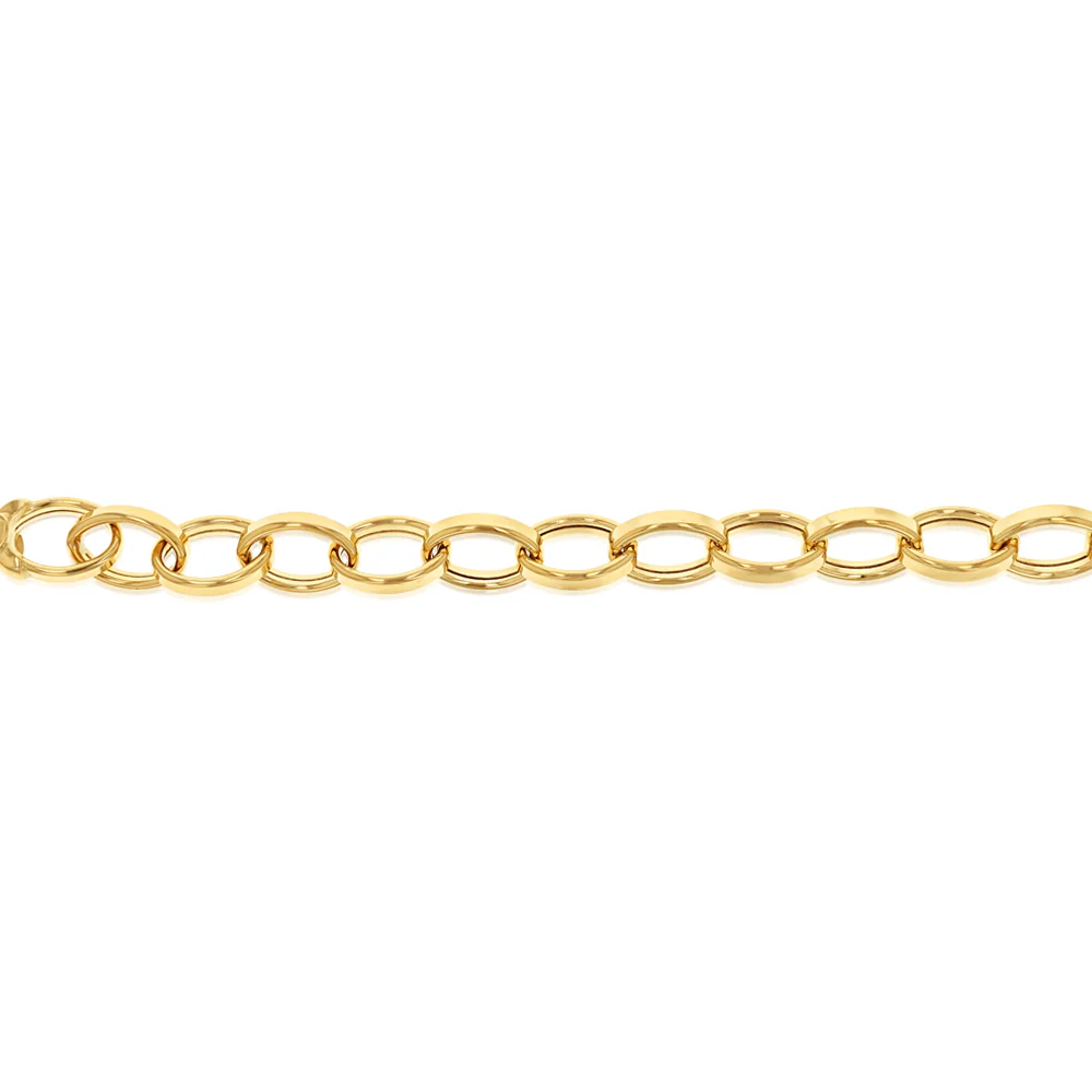 9ct Yellow Gold Silverfilled Hollow Belcher 19cm Bracelet - Image 3