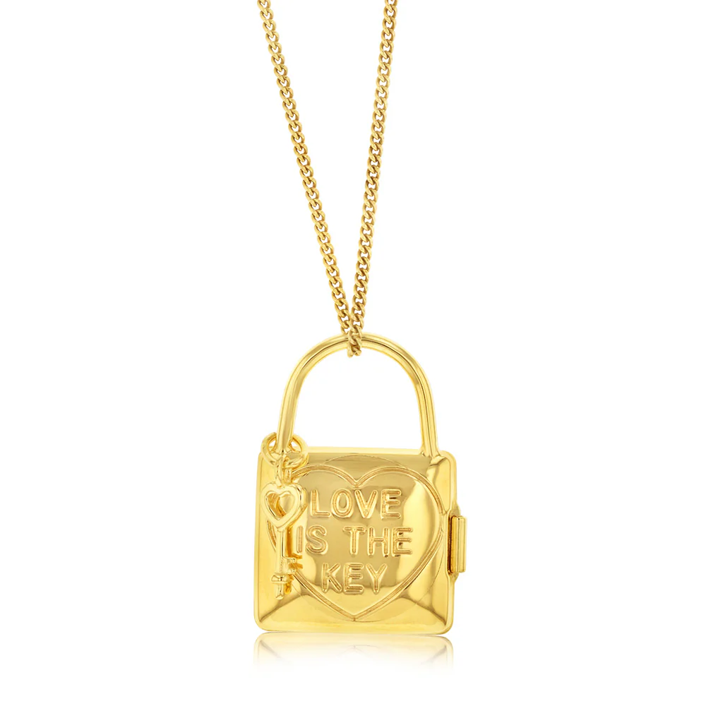 9ct Yellow Gold Silverfilled Lock And Key Locket - Image 3