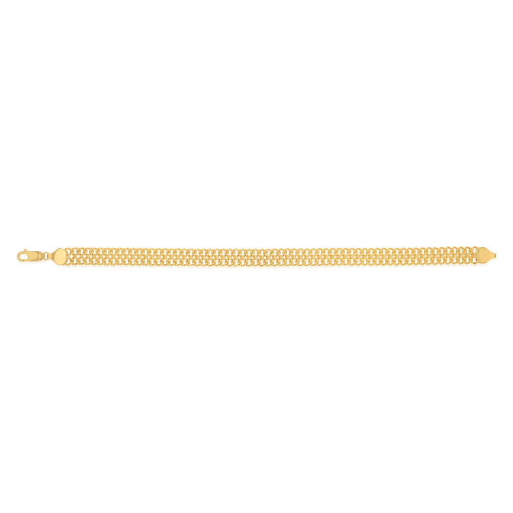 9ct Yellow Gold Silverfilled Mesh 100 Gauge 19cm Bracelet - Image 2