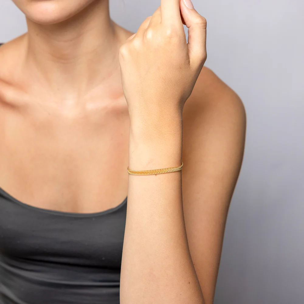 9ct Yellow Gold Silverfilled Mesh 65 Gauge 19cm Bracelet - Image 3