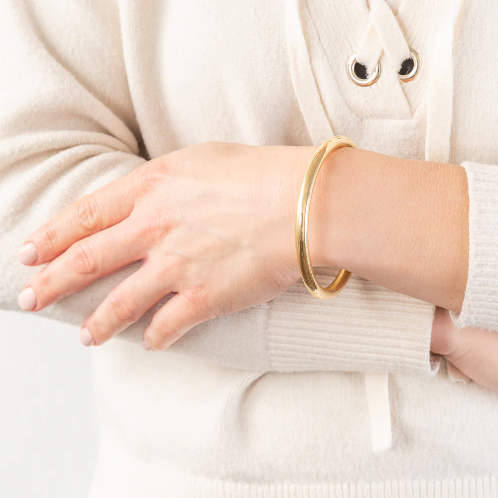 9ct Yellow Gold Silverfilled Plain Golf 65mm Bangle - Image 2