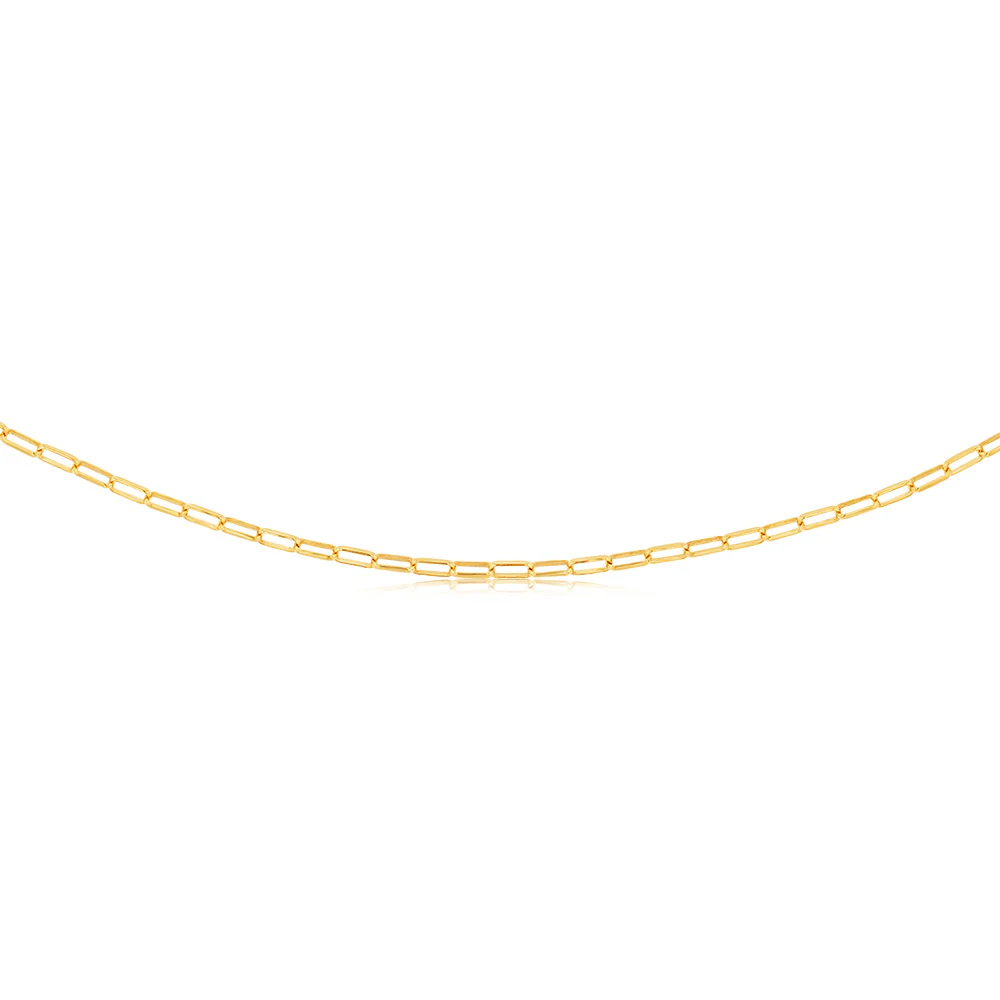 9ct Yellow Gold Silverfilled Small Paperclip 70cm Chain - Image 2