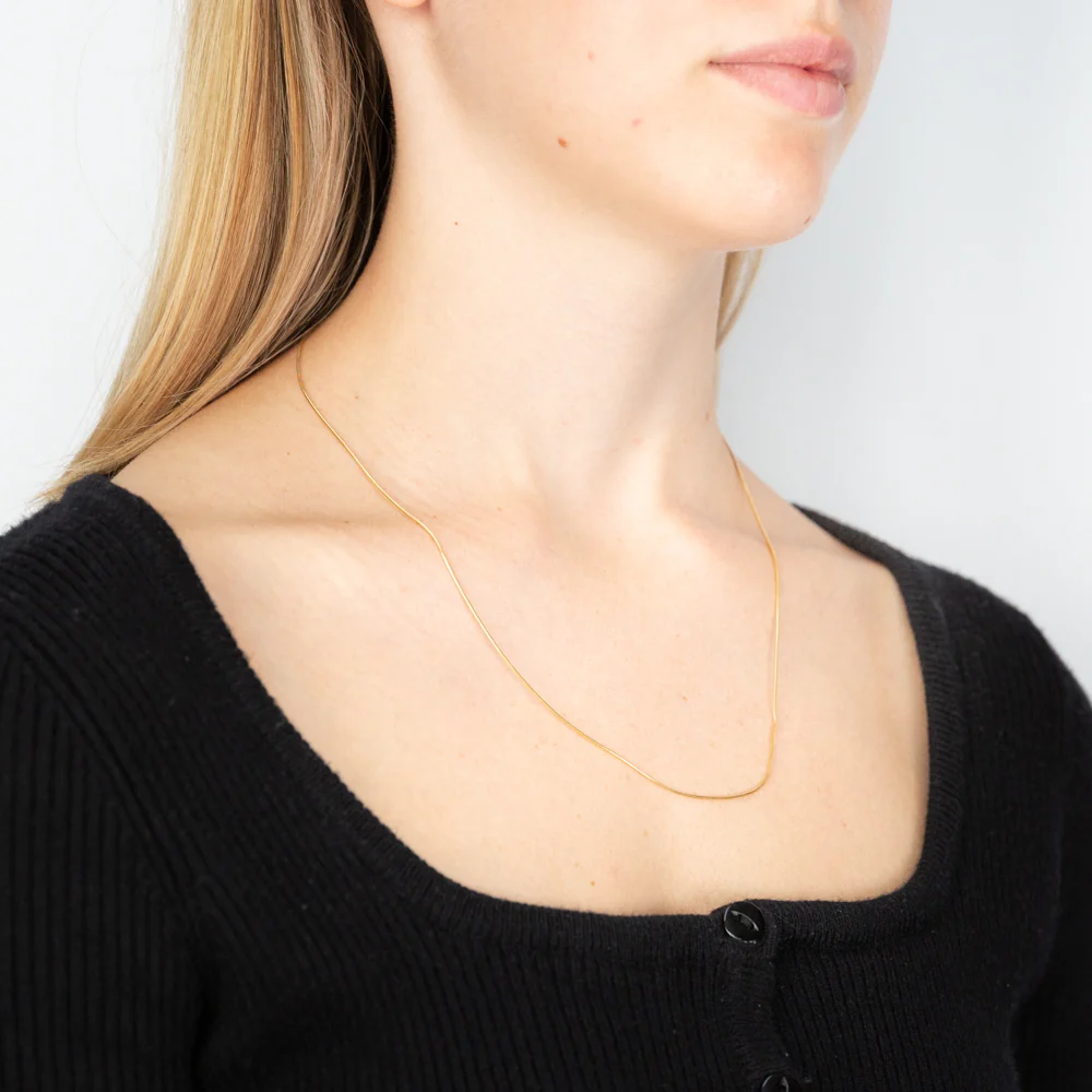 9ct Yellow Gold Silverfilled Snake 50cm Chain - Image 3