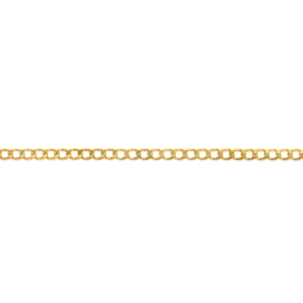 9ct Yellow Gold Silverfilled Super Flat Curb 80 Gauge 21cm Bracelet - Image 3