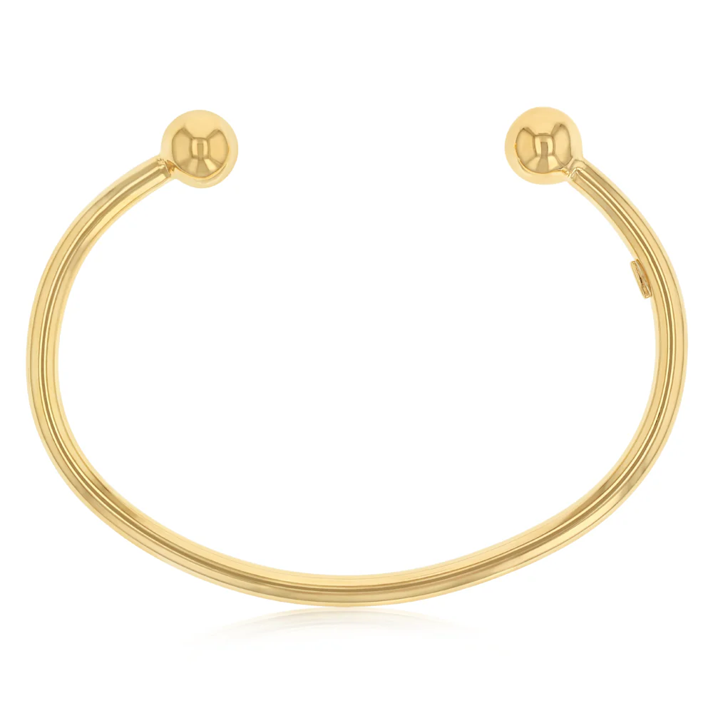 9ct Yellow Gold Silverfilled Torque Bangle - Image 2