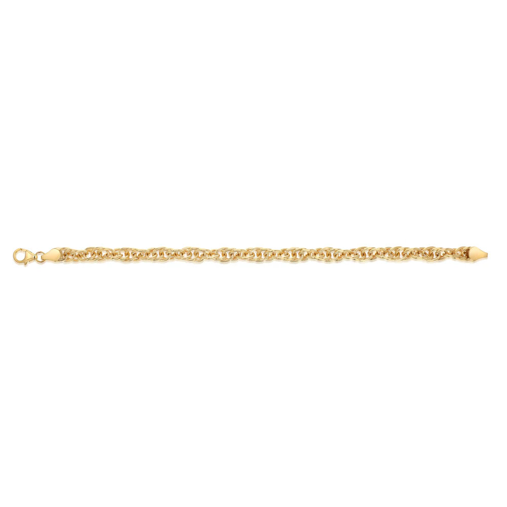 9ct Yellow Gold Silverfilled Twist Rope 120 Gauge 19cm Bracelet - Image 2