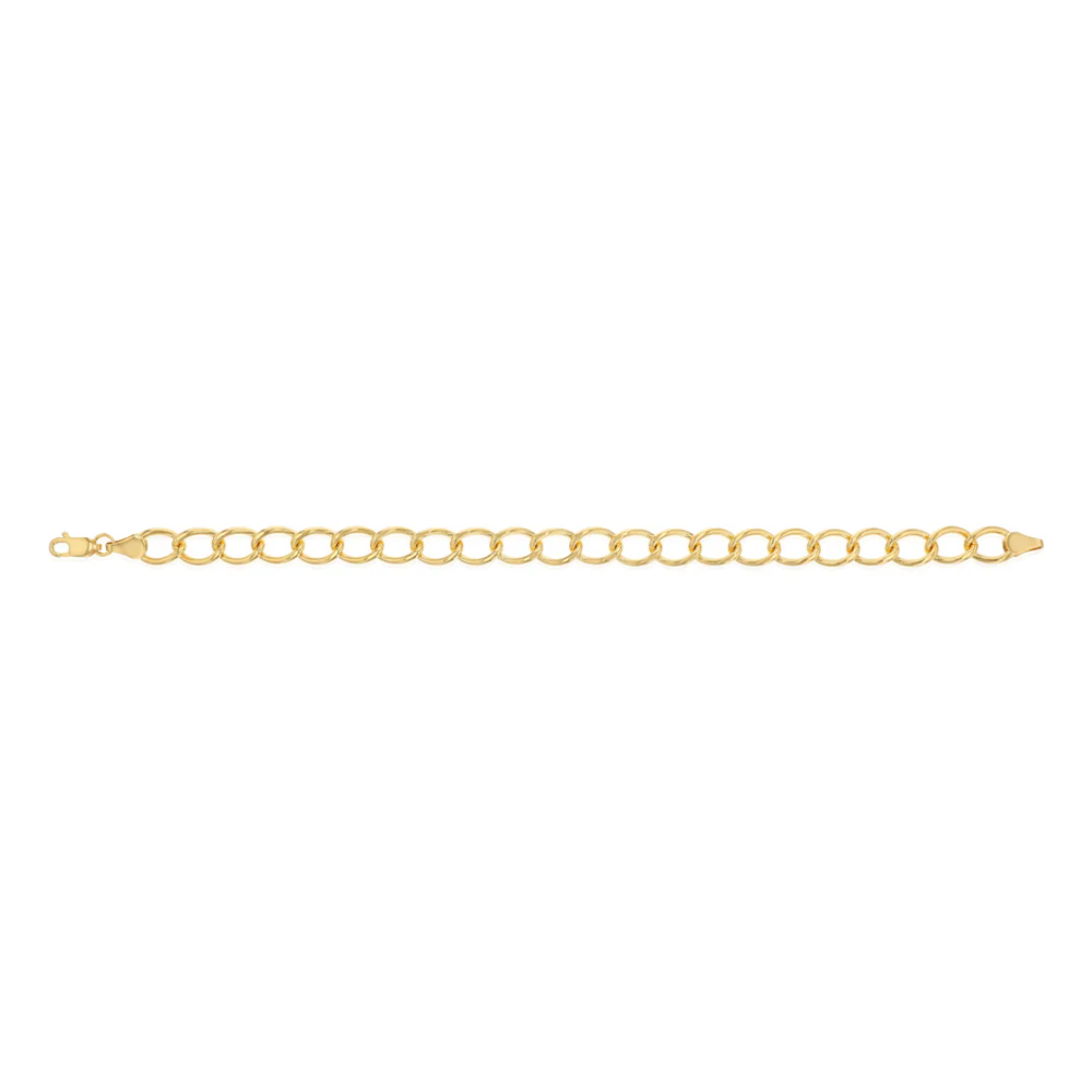 9ct Yellow Gold Silverfilled Wide Curb 19cm Bracelet - Image 2