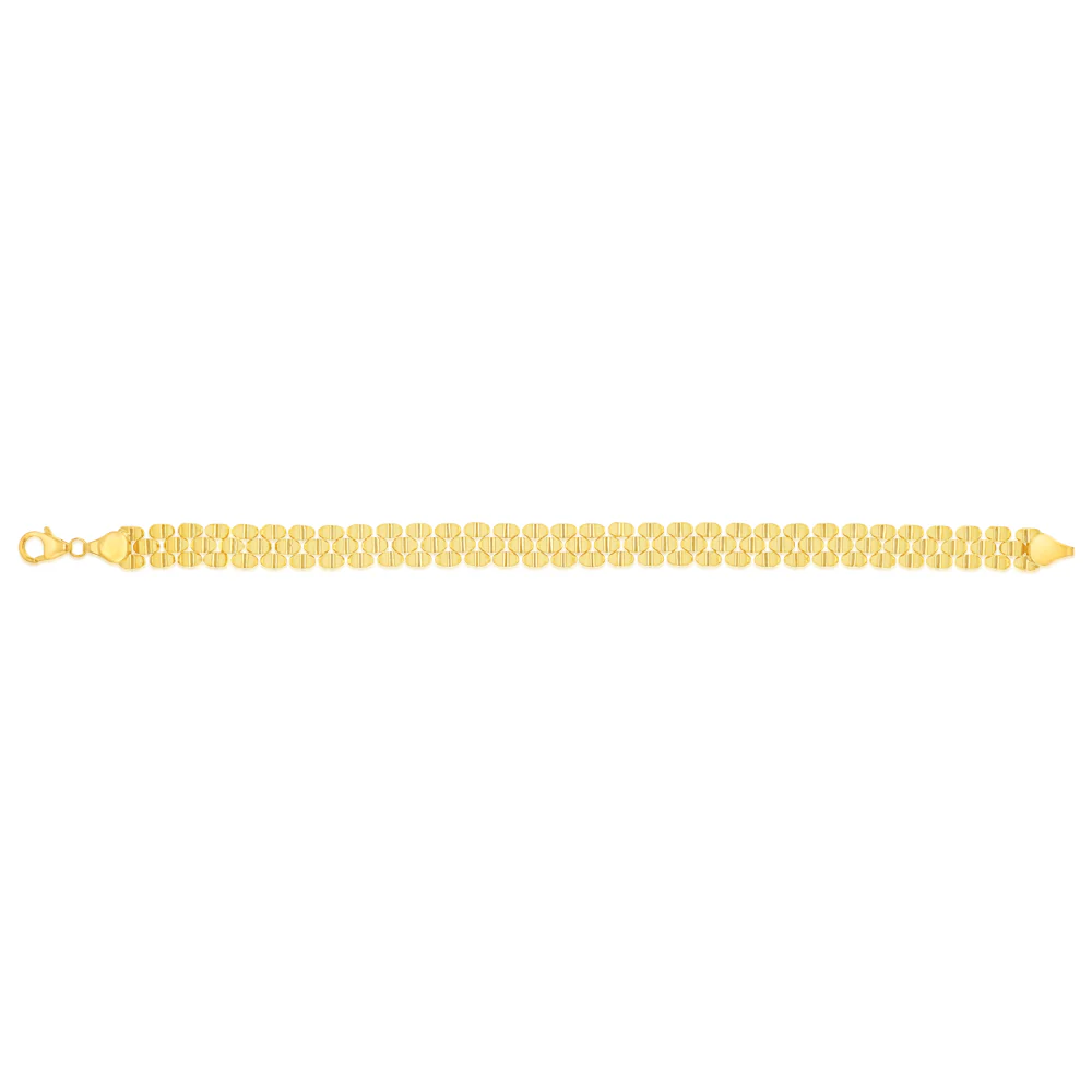 9ct Yellow Gold Silverrfilled Fancy Bracelet - Image 2