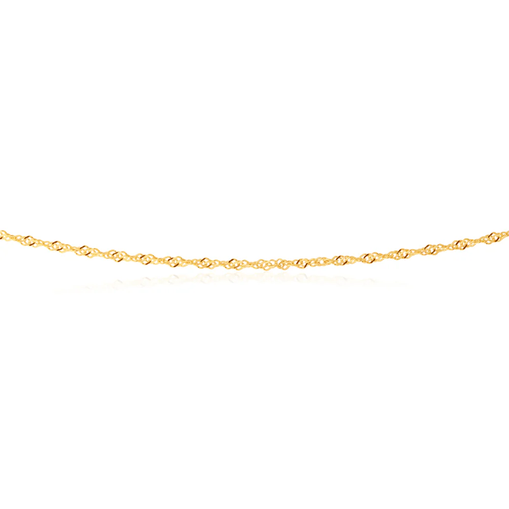 9ct Yellow Gold Singapore Heart Charm 27cm Anklet - Image 2