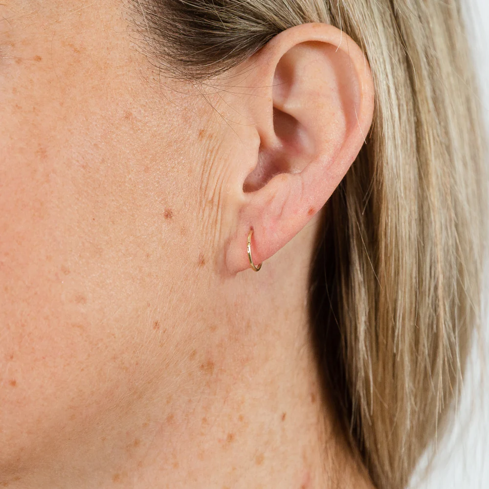 9ct Yellow Gold Sleeper Plain 8mm Earrings - Image 2