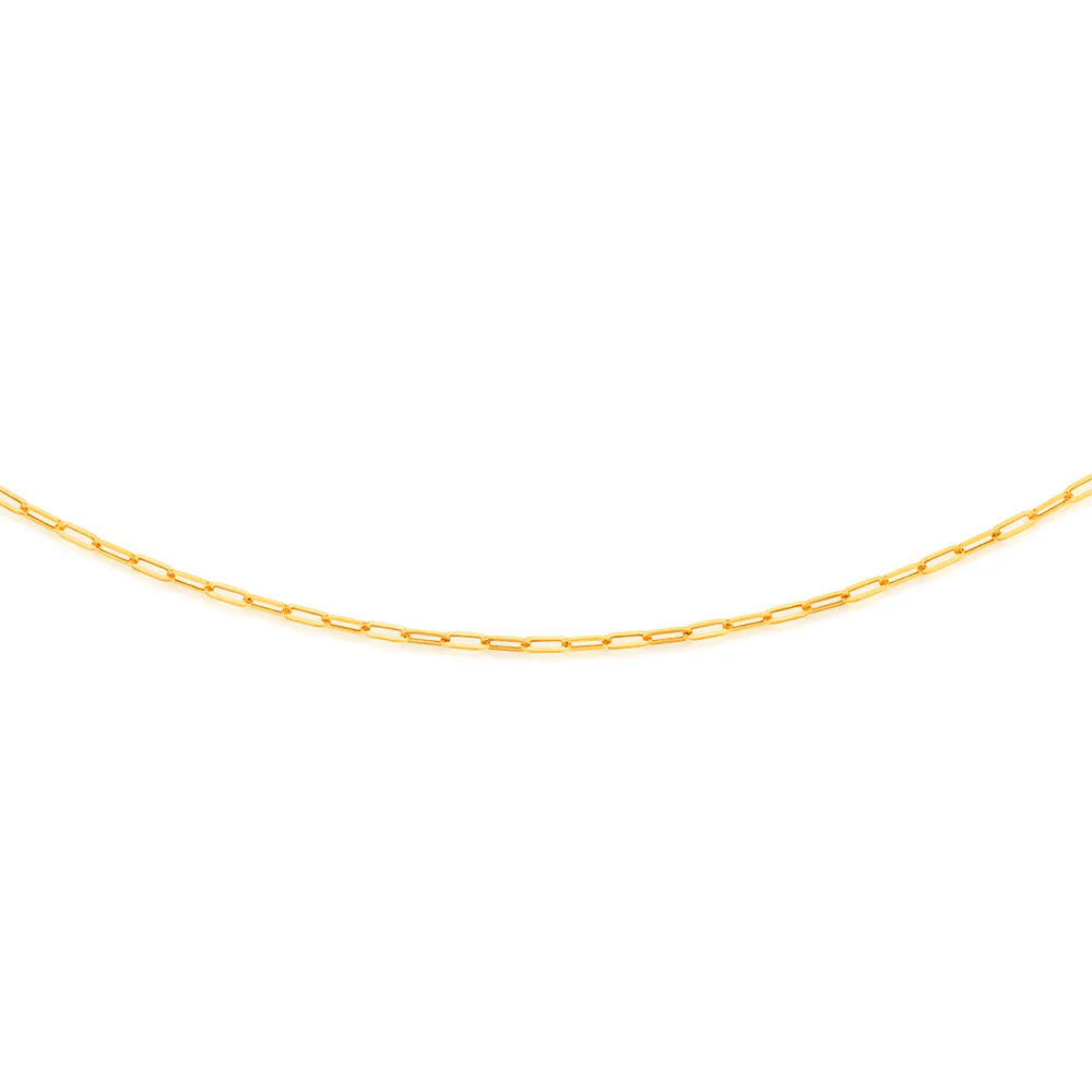 9ct Yellow Gold Small Paperclip 45cm Chain - Image 2