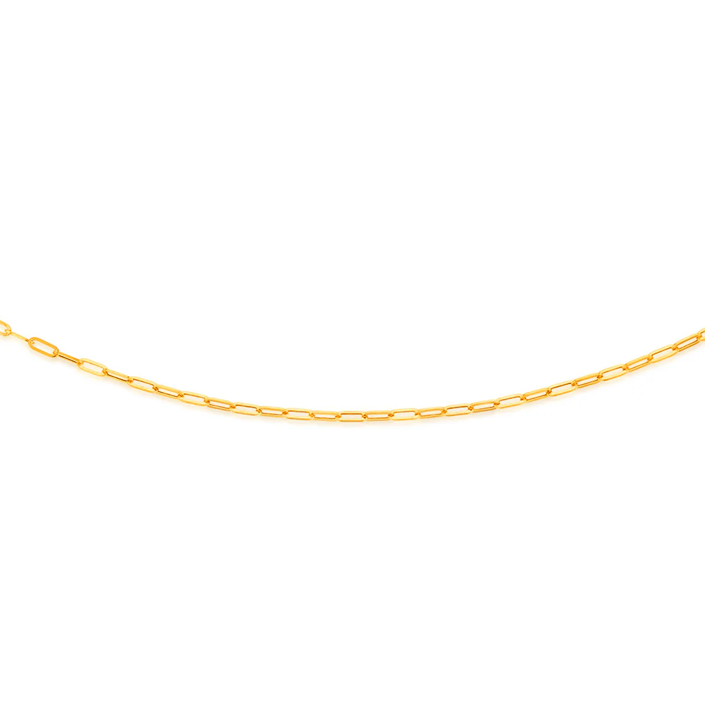 9ct Yellow Gold Small Paperclip 60cm Chain - Image 2