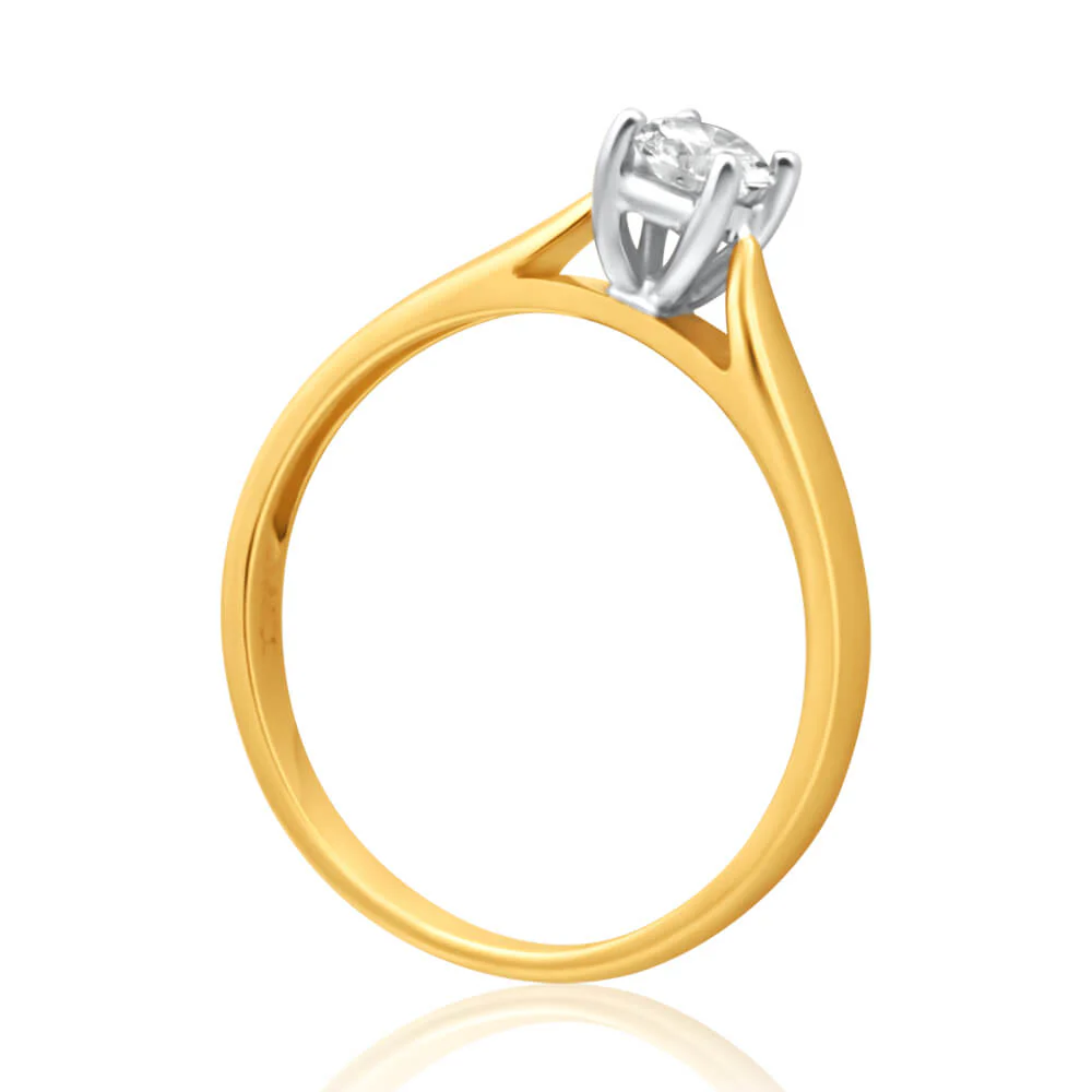 9ct Yellow Gold Solitaire Ring With 0.3 Carat 4 Claw Set Diamond - Image 2