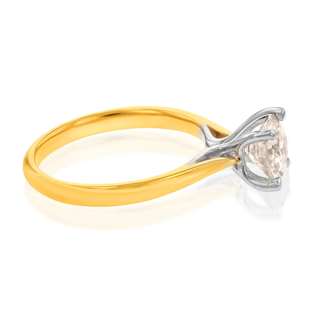 9ct Yellow Gold Solitaire Ring With 1 Carat Australian Diamond - Image 2