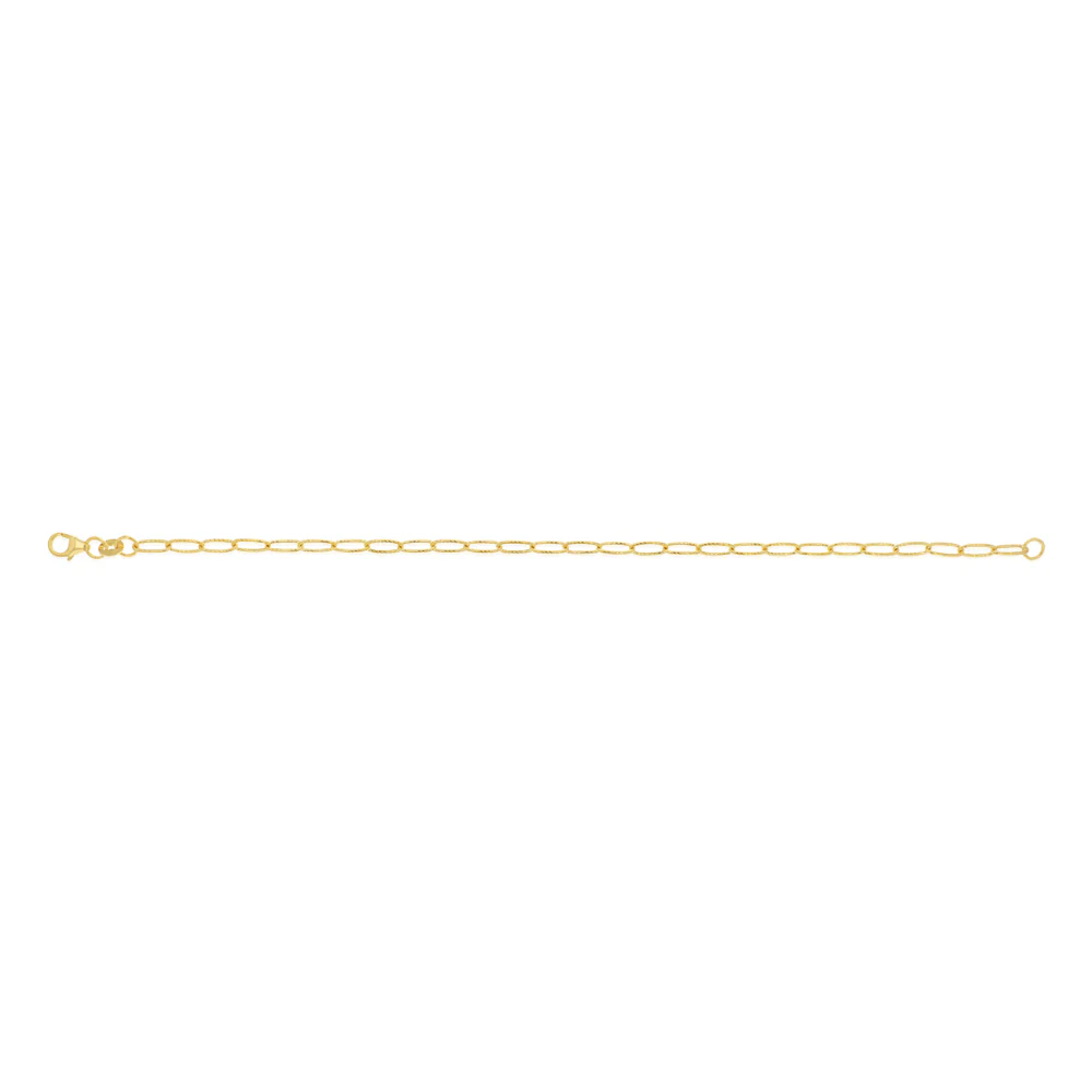 9ct Yellow Gold Sparkle Cable Hollow 19cm Bracelet - Image 2