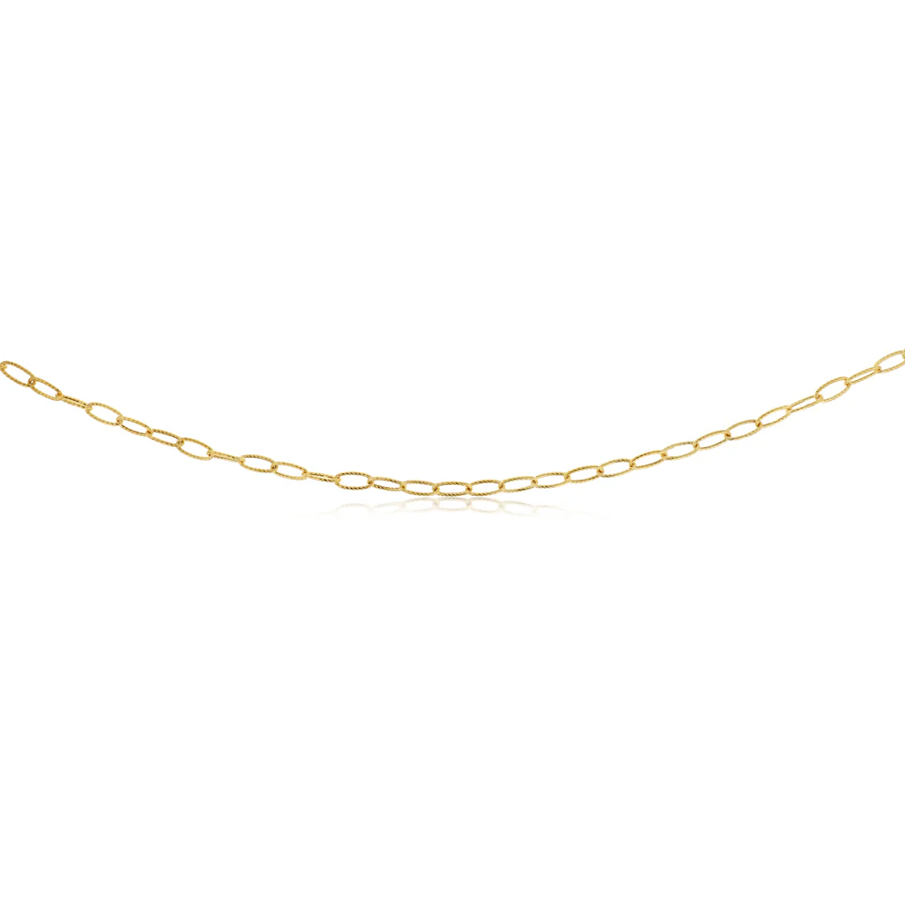 9ct Yellow Gold Sparkle Cable Hollow 45cm Chain - Image 2