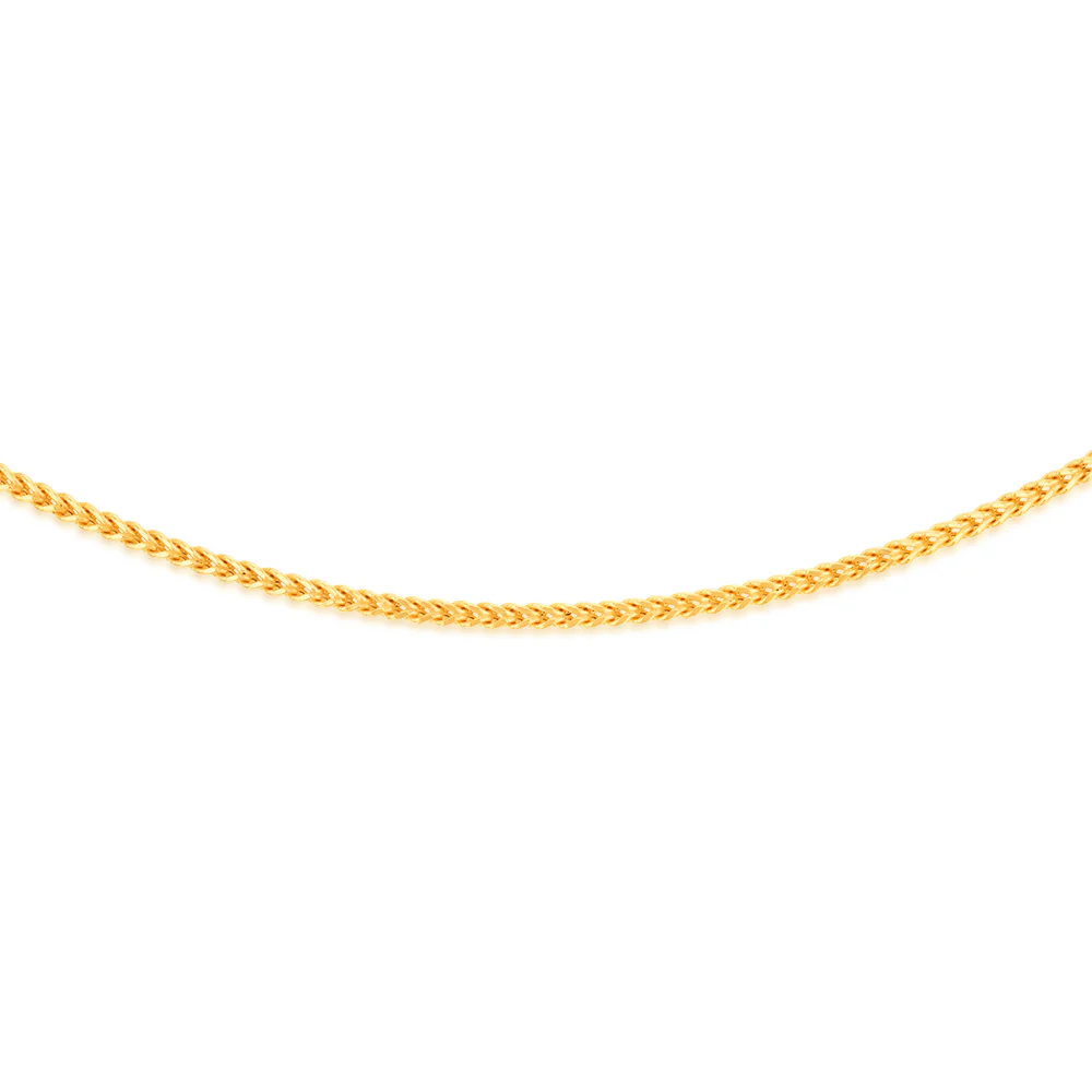 9ct Yellow Gold Square Spiga 45cm Chain - Image 2