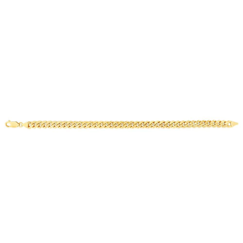 9ct Yellow Gold Superlight Hollow 180 Gauge Miami 20cm Bracelet - Image 2