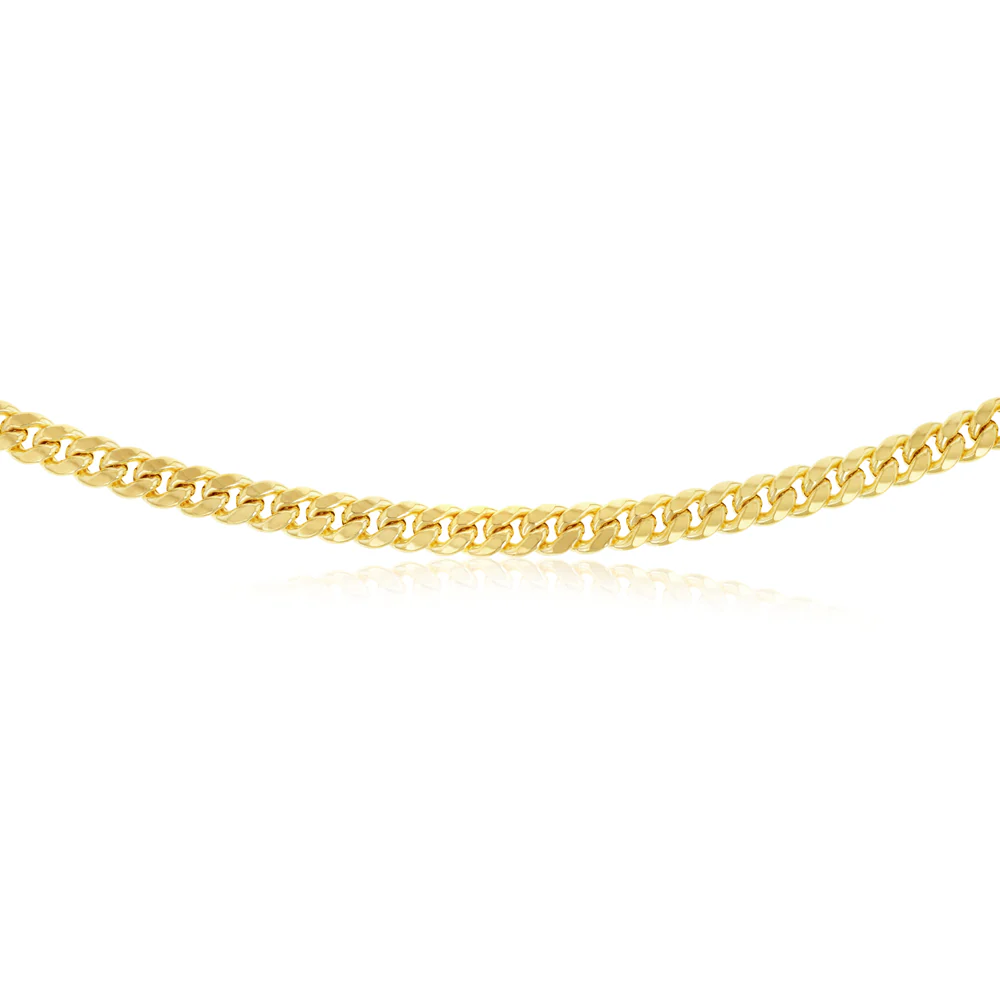 9ct Yellow Gold Superlight Hollow 180Gauge Miami 50cm Chain - Image 2