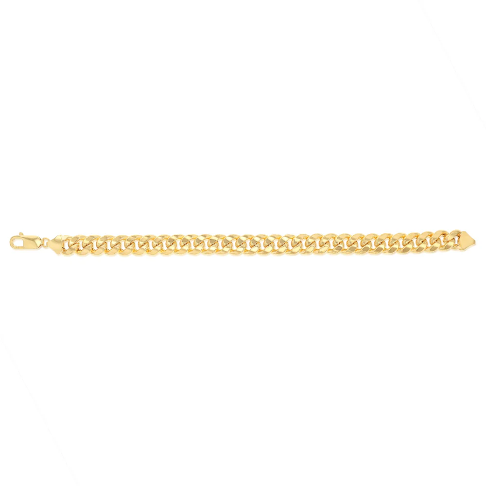 9ct Yellow Gold Superlight Hollow 250 Gauge Miami 21cm Bracelet - Image 2