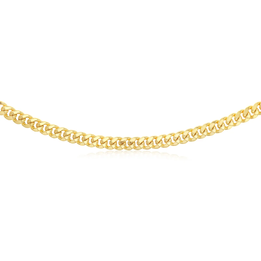 9ct Yellow Gold Superlight Hollow 250 Gauge Miami 55cm Chain - Image 2